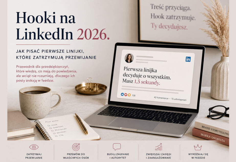 Hooki na LinkedIn 2026. Jak pisać pierwsze linijki, które zatrzymują przewijanie
