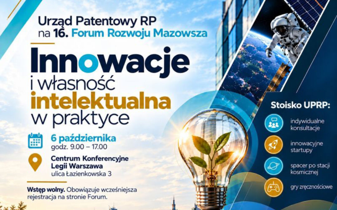 stoisko Urzędu Patentowego RP podczas 16. Forum Rozwoju Mazowsza
